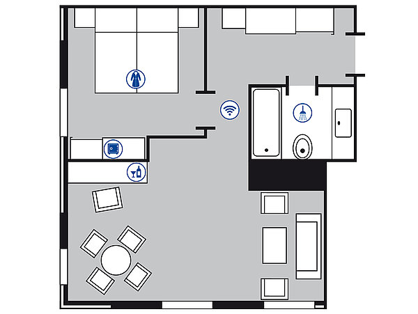 Zimmergrundriss Senior Suite | Maritim Hotel Köln