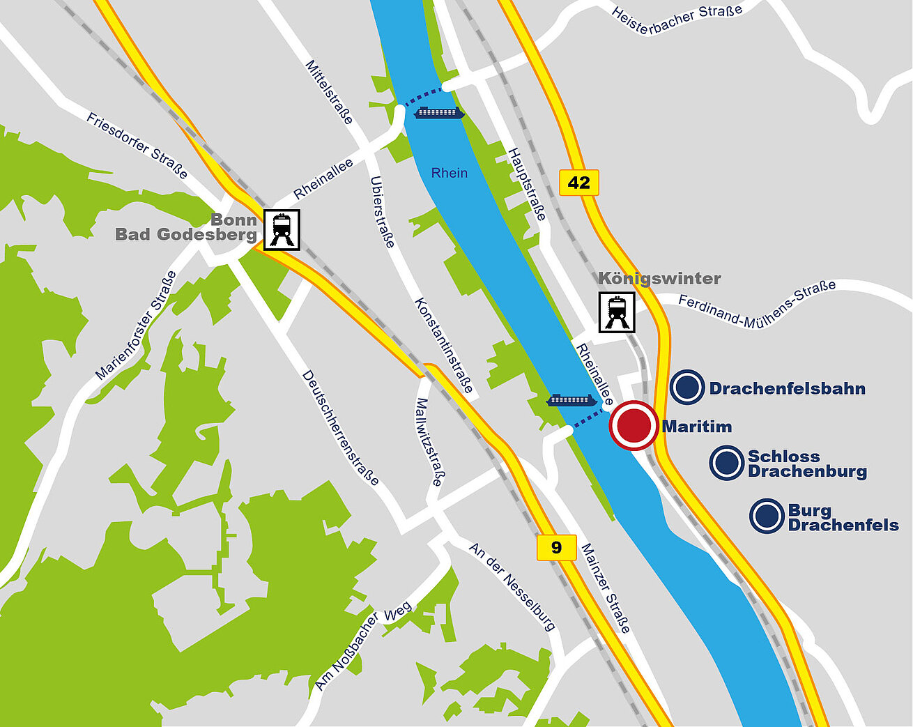 Lageplan Maritim Hotel Königswinter