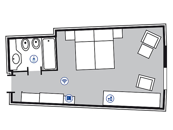 Room floor plan Classic room | Maritim Hotel Frankfurt