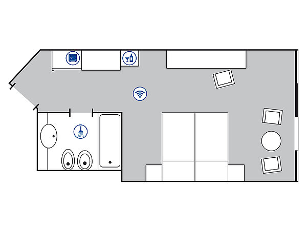 Plano de la habitación Comfort | Maritim Hotel Würzburg