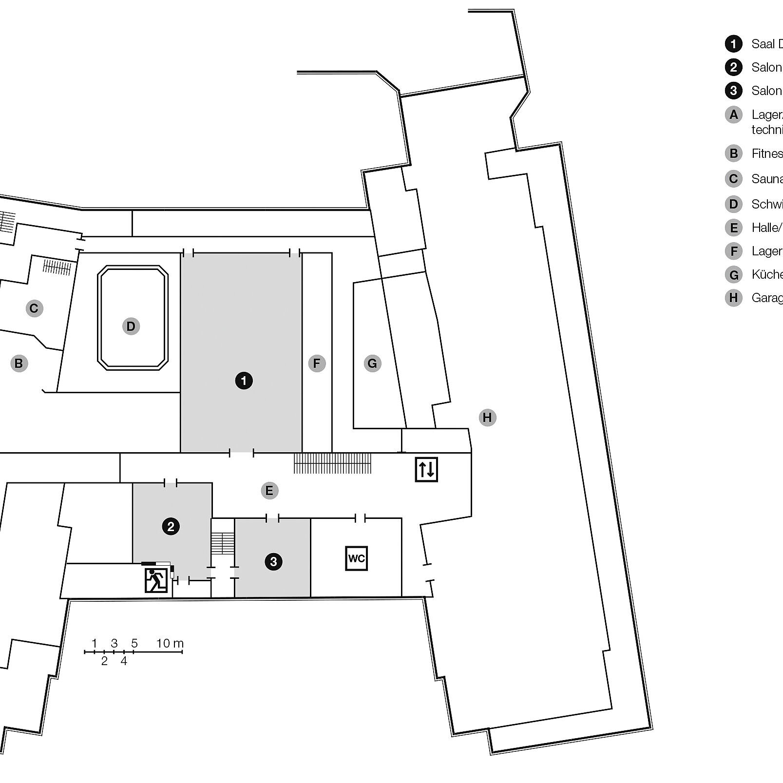 Grundrissplan, Untergeschoss | Maritim Hotel Königswinter