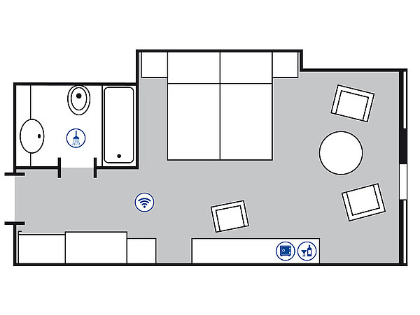 Planimetria della camera Classic | Maritim Hotel Magdeburg