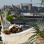 Dachterrasse mit Hängematte | Brown Acropol Hotel Athen