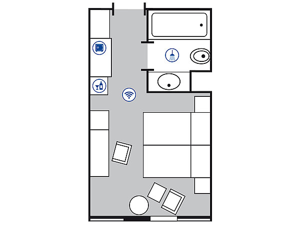 Plano de la habitación Classic | Maritim Hotel München