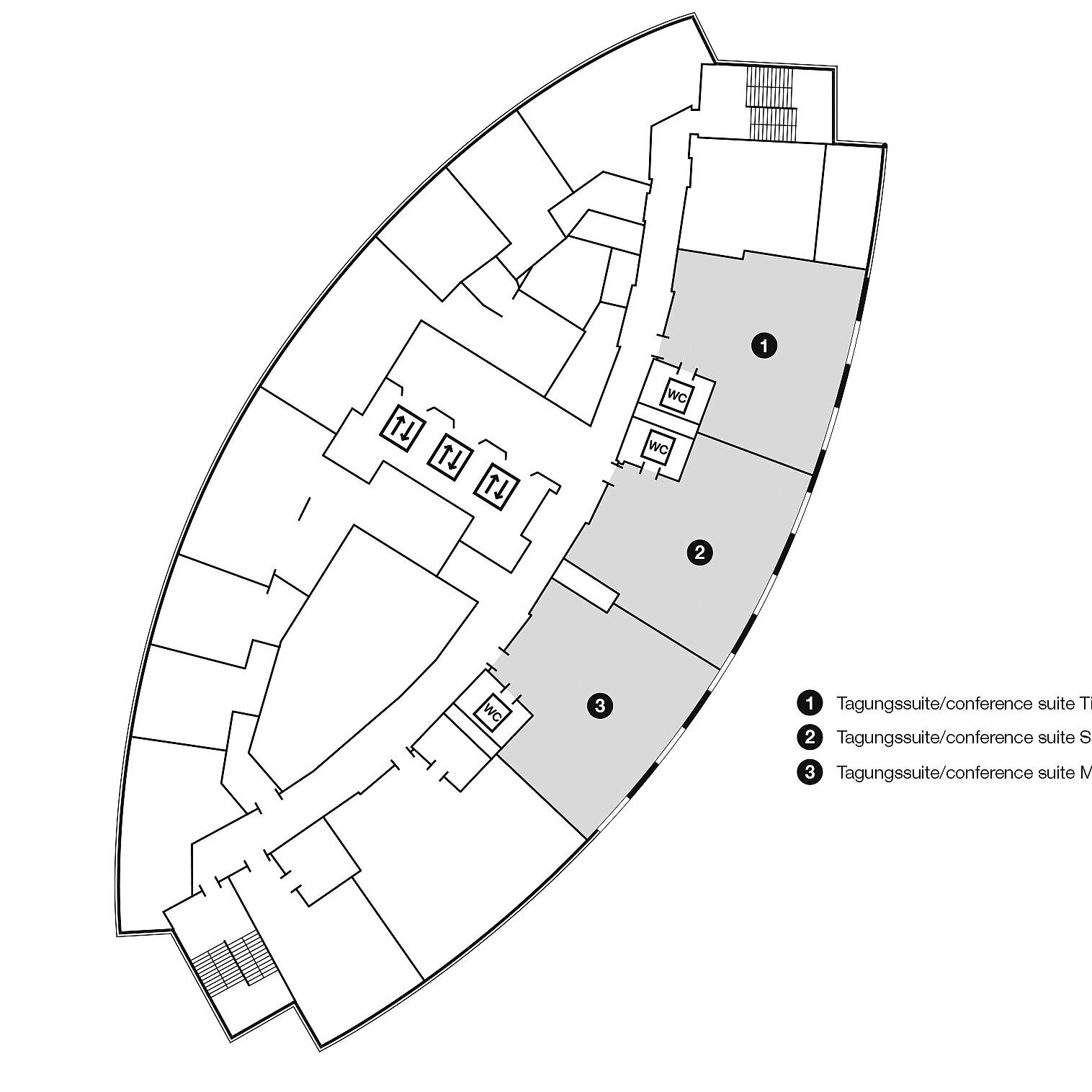 Grundrissplan, Staffelgeschoss 1 | Maritim Hotel Ulm