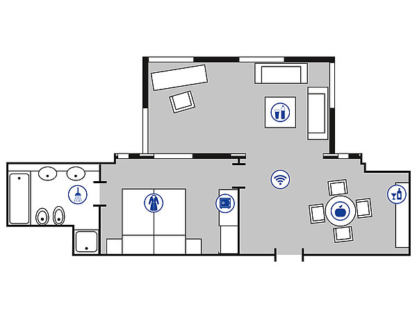 Plano de la habitación Suite Winter Garden | Maritim Hotel Bad Wildungen