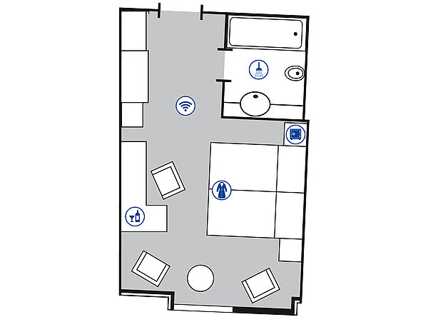 Zimmergrundriss Comfort Zimmer | Maritim Hotel Mannheim