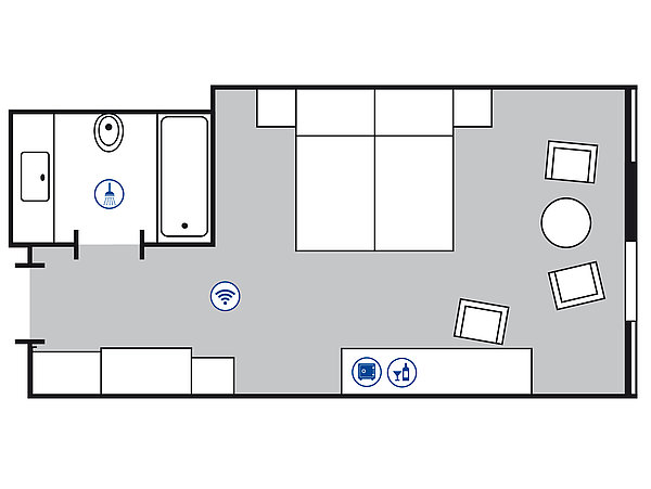 Plan de la chambre Classic | Maritim Hotel Köln