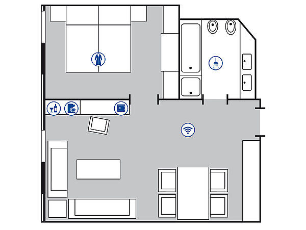 Zimmergrundriss Junior Suite | Maritim Hotel Stuttgart