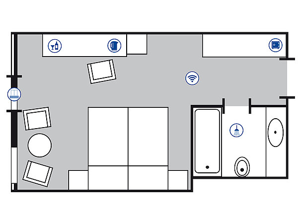 Plano de la habitación  Classic | Maritim Hotel Bellevue Kiel