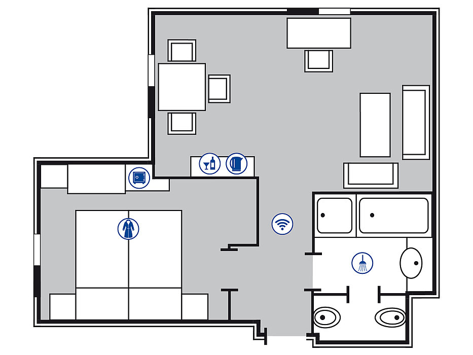 Zimmergrundriss Superior Eckzimmer | Maritim Hotel Bremen