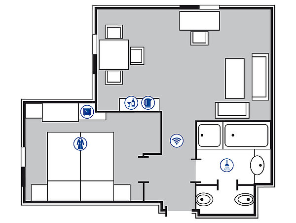 Plano de la habitación Superior Corner | Maritim Hotel Bremen