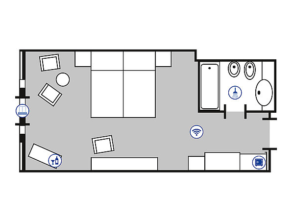 Planimetria della camera Comfort | Maritim Hotel Bad Wildungen