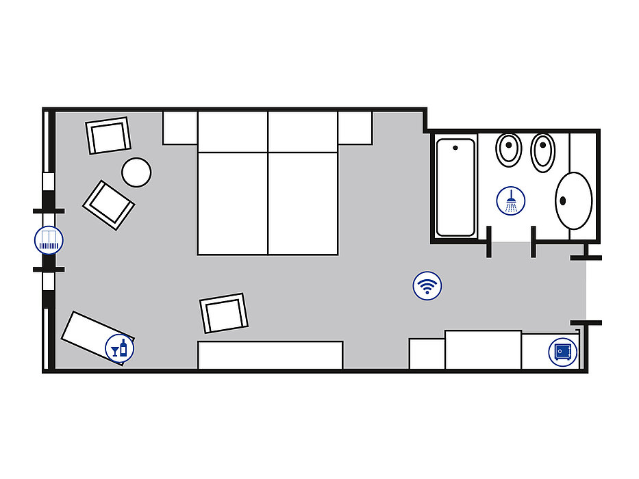Zimmergrundriss Comfort Zimmer | Maritim Hotel Bad Wildungen