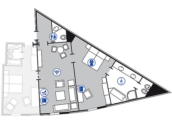 Plano de la habitación Executive suite | Maritim Hotel Frankfurt