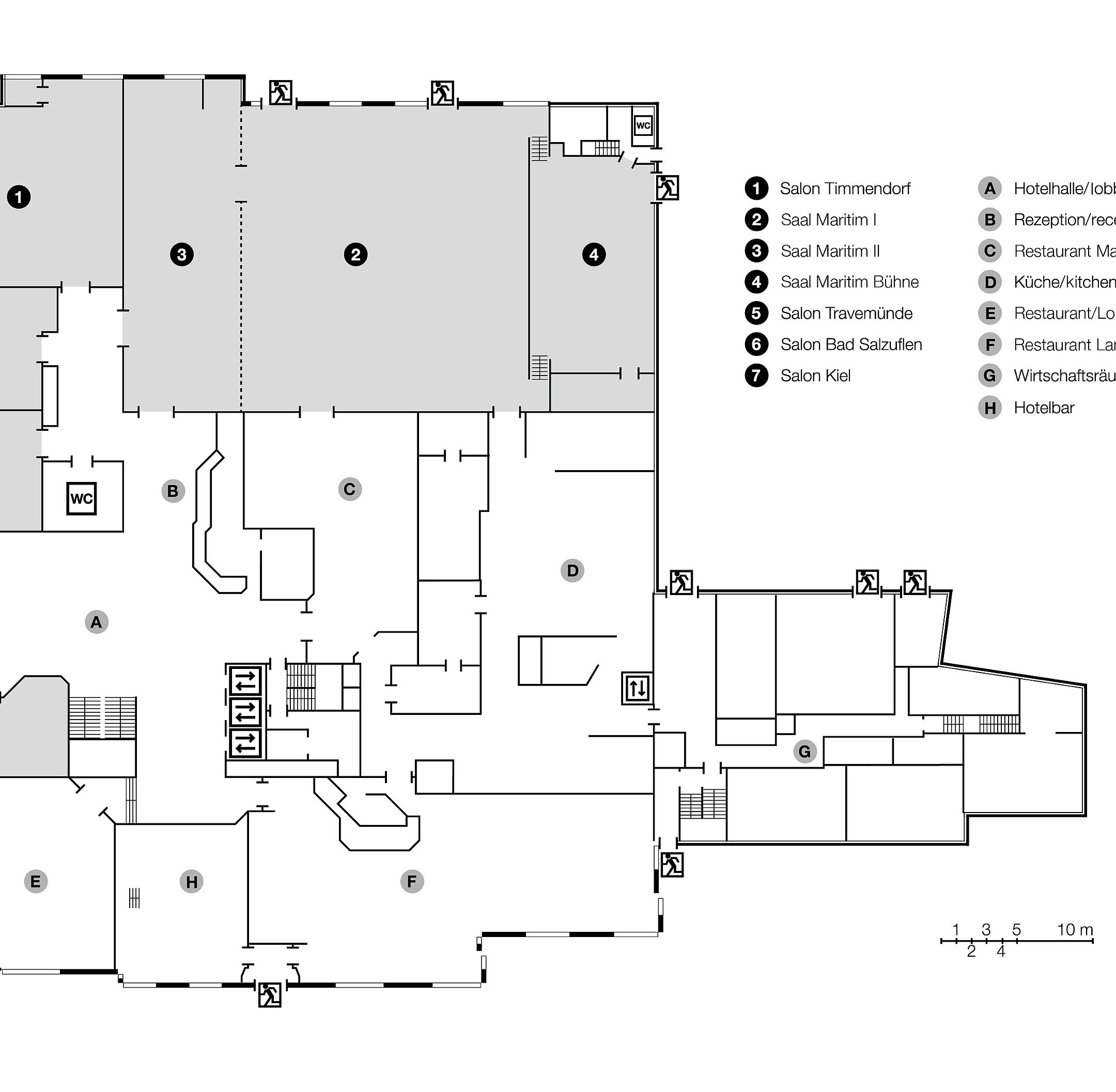 Grundrissplan, Erdgeschoss | Maritim Hotel Darmstadt