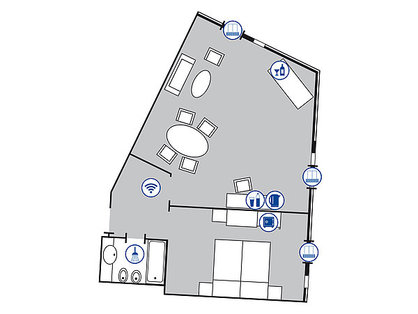 Zimmergrundriss Große Suite | Maritim Hotel Würzburg