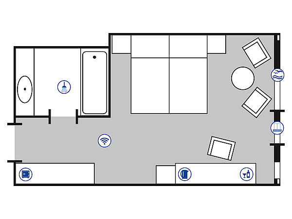 Plano de la habitación Superior | Maritim Hotel Bellevue Kiel