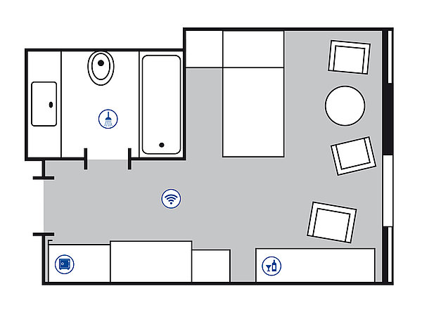 Plan de la chambre Classic | Maritim Hotel Köln