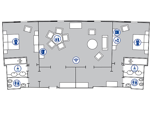 Planimetria della camera Suite Presidenziale | Maritim Airport Hotel Hannover