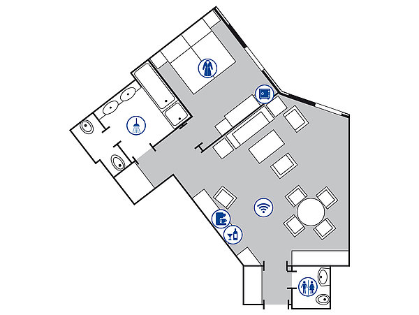 Planimetria della camera Suite Classic | Maritim Hotel Stuttgart