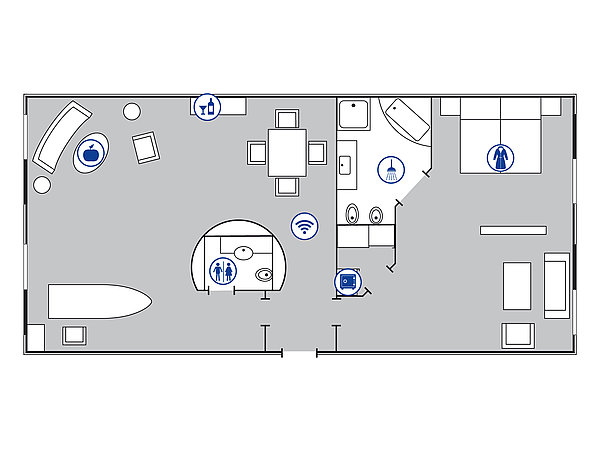 Plano de la habitación Suite Peter Kuckei | Maritim proArte Hotel Berlin