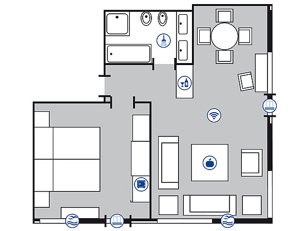 Zimmergrundriss Penthouse | Maritim Seehotel Timmendorfer Strand