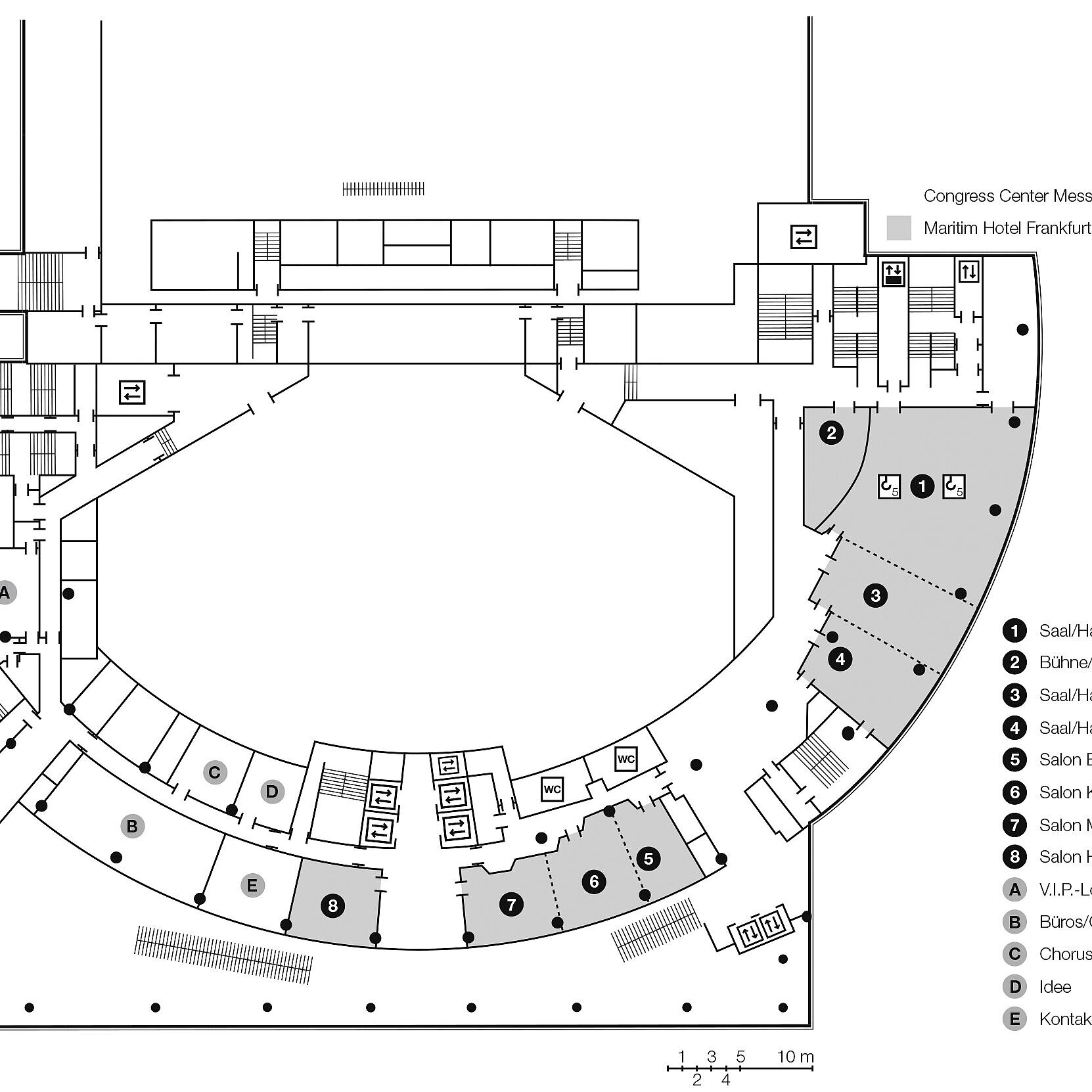 Grundrissplan, Ebene C1 | Maritim Hotel Frankfurt