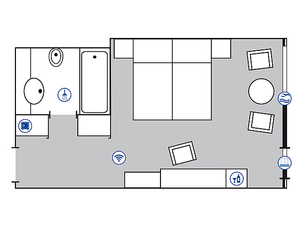 Zimmergrundriss Superior Zimmer | Maritim Seehotel Timmendorfer Strand